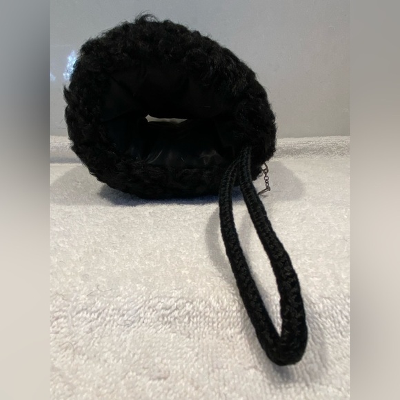 Vintage Black Shearling Muff With Top Pocket unisex - Picture 3 of 7